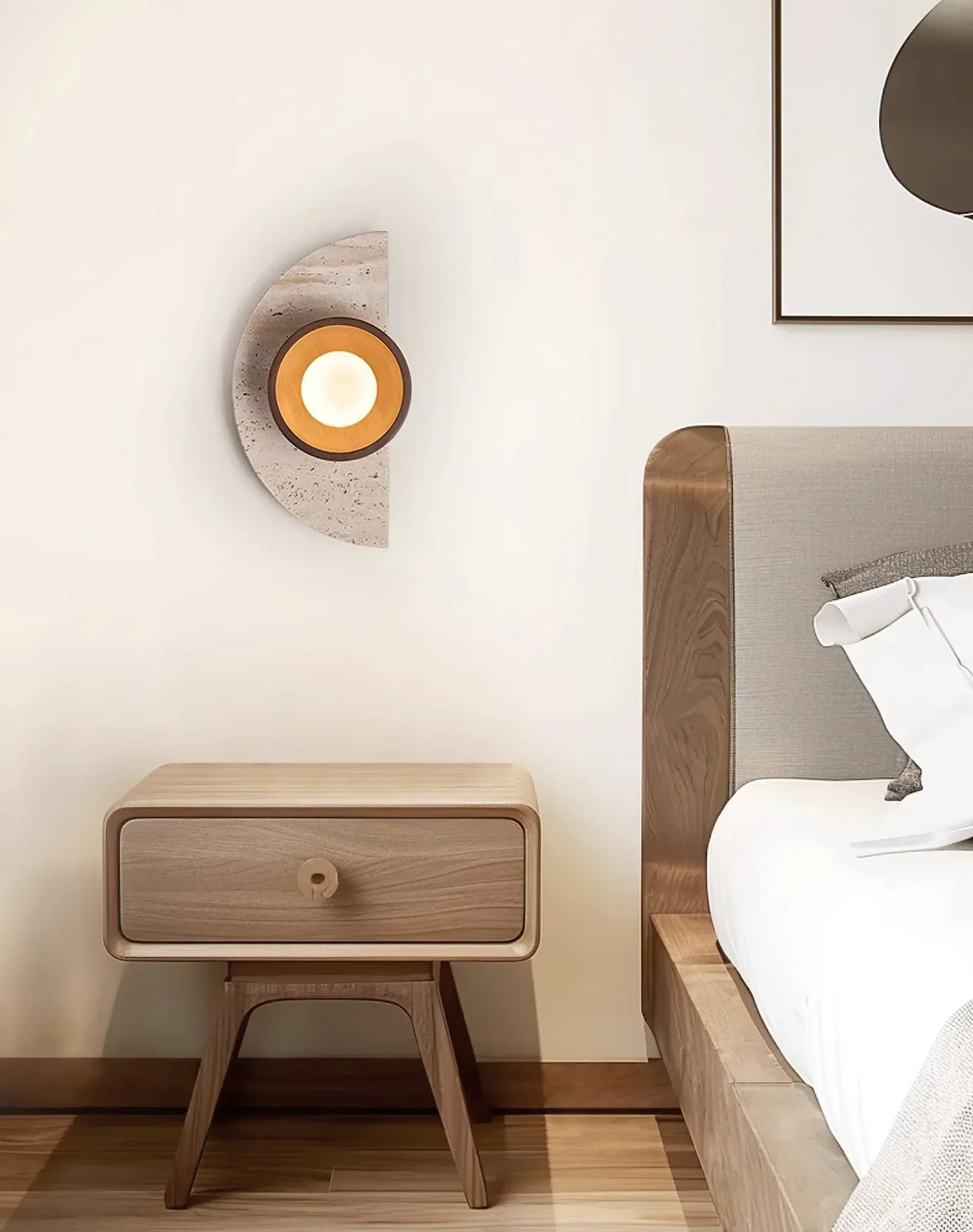 Semicircular Travertine Wall Light – Travertine detail 6