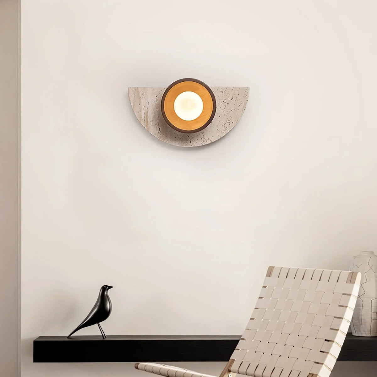 Semicircular Travertine Wall Light – Travertine detail 3