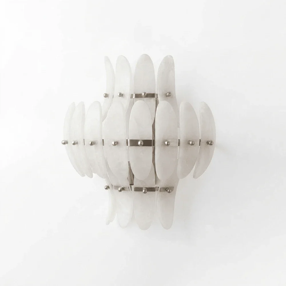 Seraphine Tiered Alabaster Petal Wall Sconce – Alabaster detail 11
