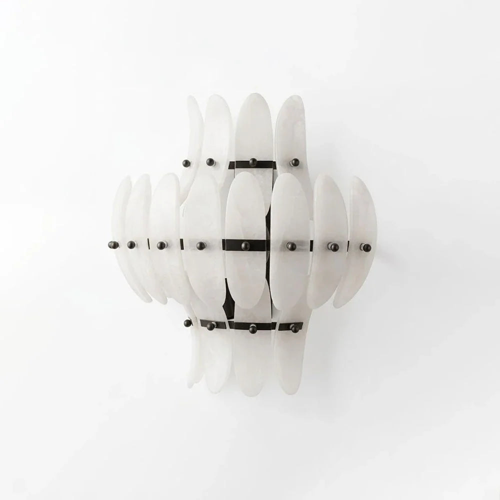 Seraphine Tiered Alabaster Petal Wall Sconce – Alabaster detail 13