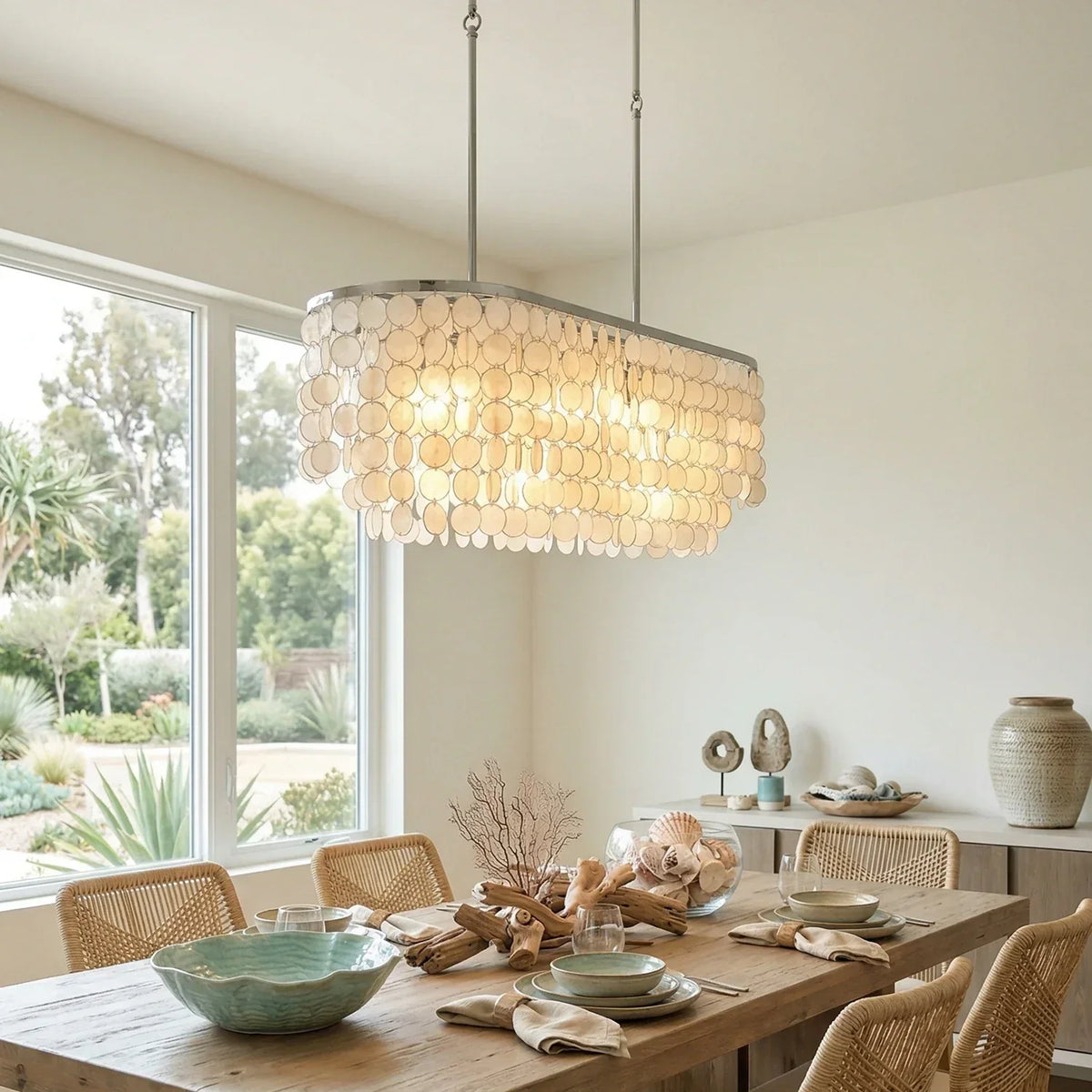 Shell Waterfall Oceana Tiered Iron Chandelier – Iron detail 7