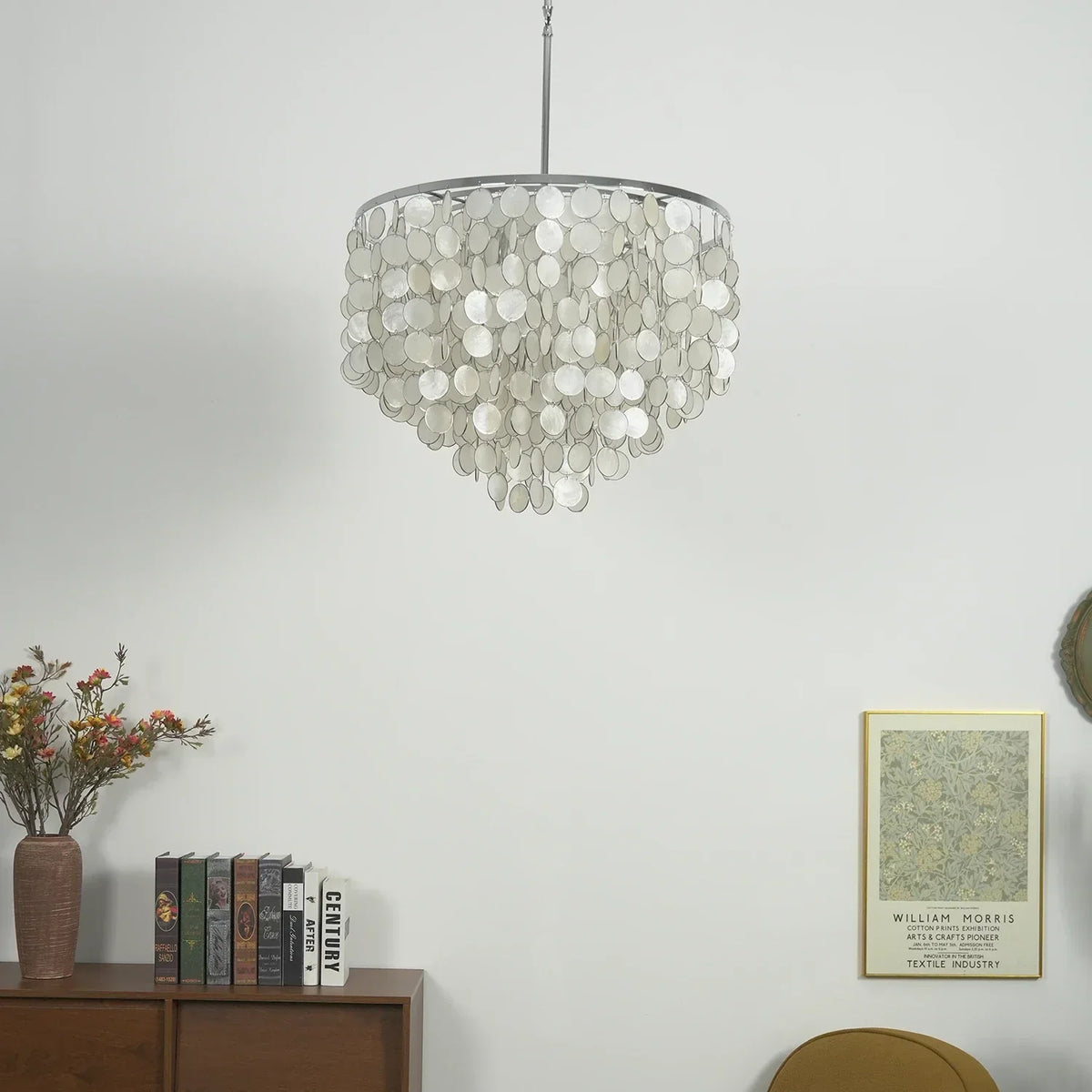 Shell Waterfall Oceana Tiered Iron Chandelier – Iron detail 12