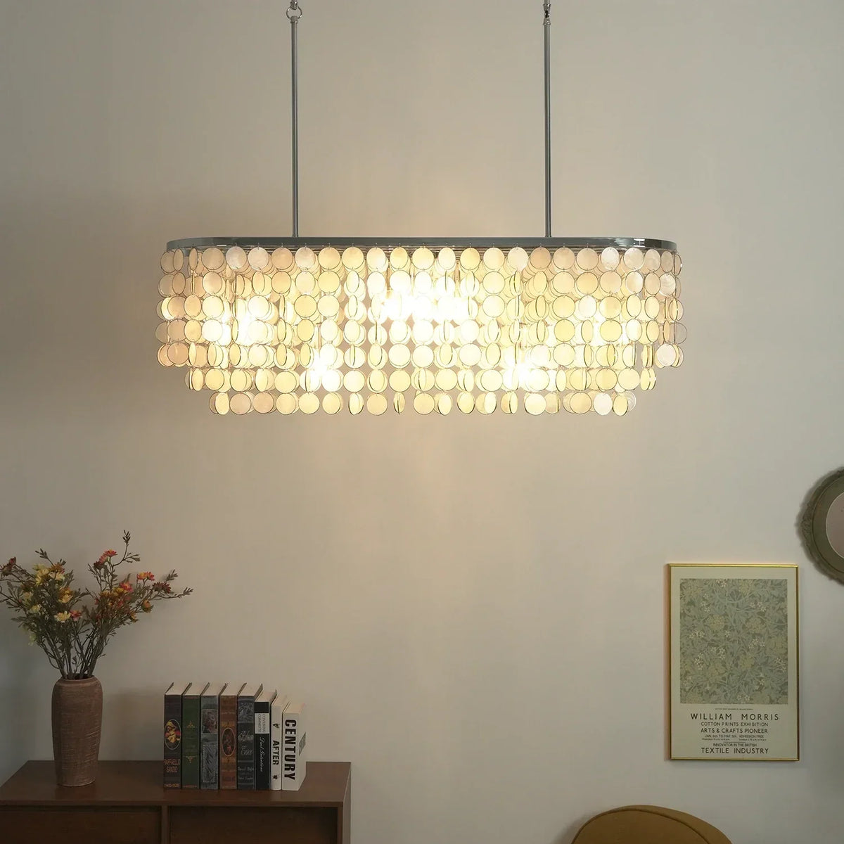 Shell Waterfall Oceana Tiered Iron Chandelier – Iron detail 8