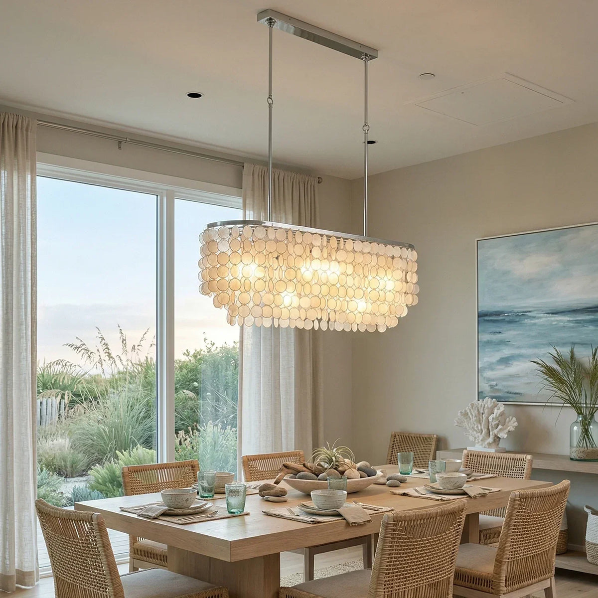Shell Waterfall Oceana Tiered Iron Chandelier – Iron detail 4