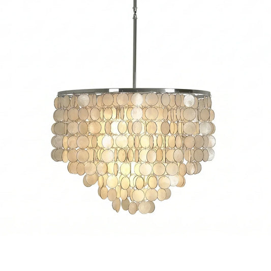 Shell Waterfall Oceana Tiered Iron Chandelier