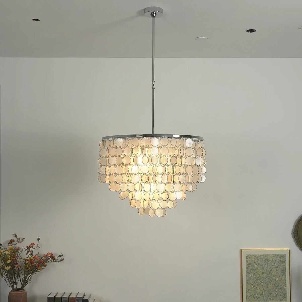 Shell Waterfall Oceana Tiered Iron Chandelier – Iron detail 14