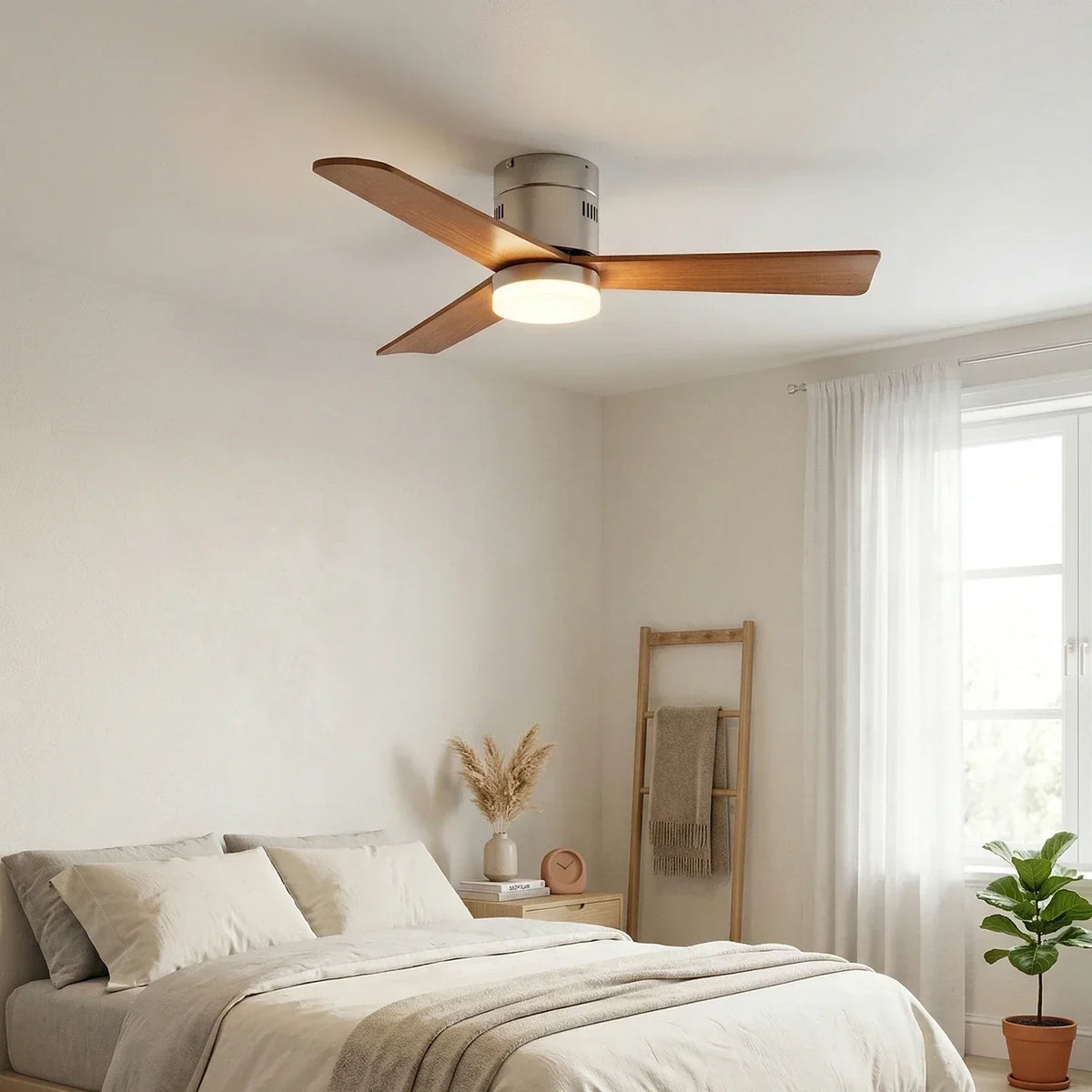 Silent Aeroluxe Modern Copper Ceiling Fan Light – Copper detail 3
