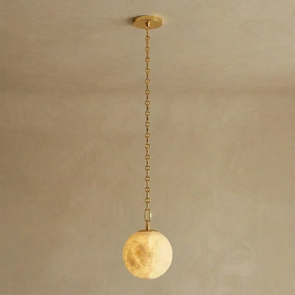 Alabaster Spherical Chain Chandelier – Alabaster detail 21