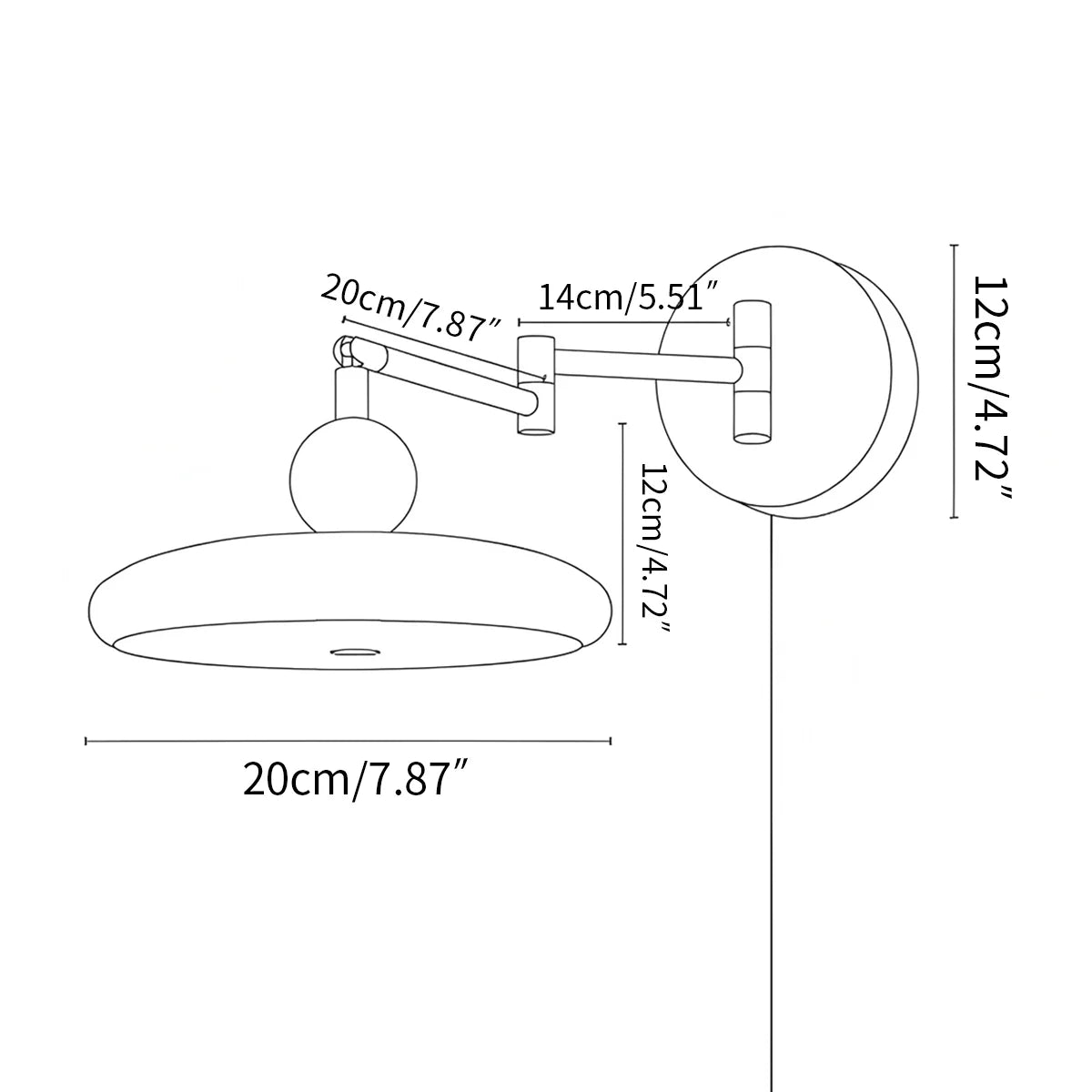 Lola Adjustable Arm Plug-in Wall Lamp – detail 4