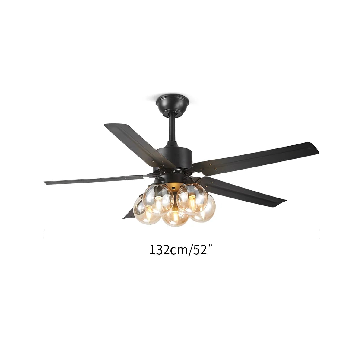 American Retro Glass Globe Ceiling Fan Light – Glass detail 4