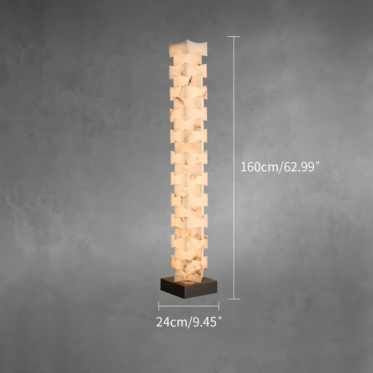 Creative Stacked Spanish Alabaster Squares Floor Lamp – Alabaster detail 4