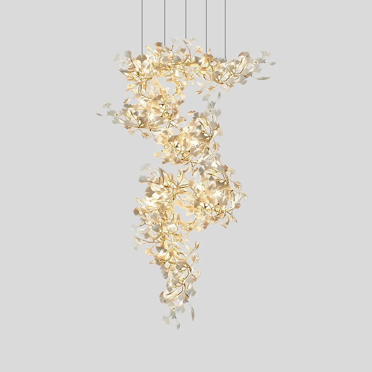 Large Ginkgo Leaf Chandelier – detail 3