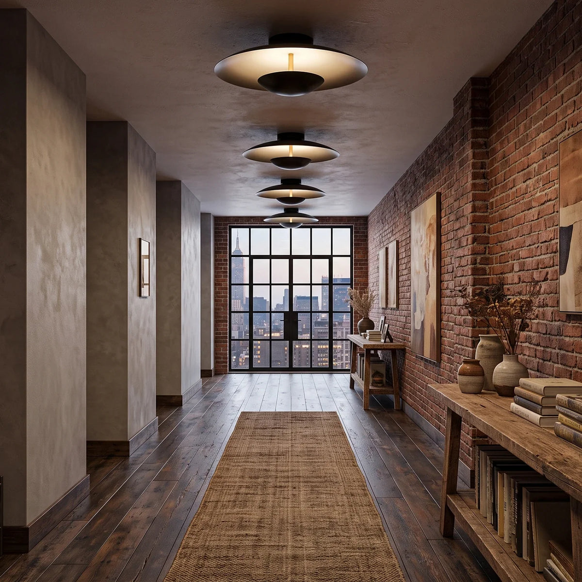 Solen Dish Flush Mount Steel Ceiling Light – Steel detail 4