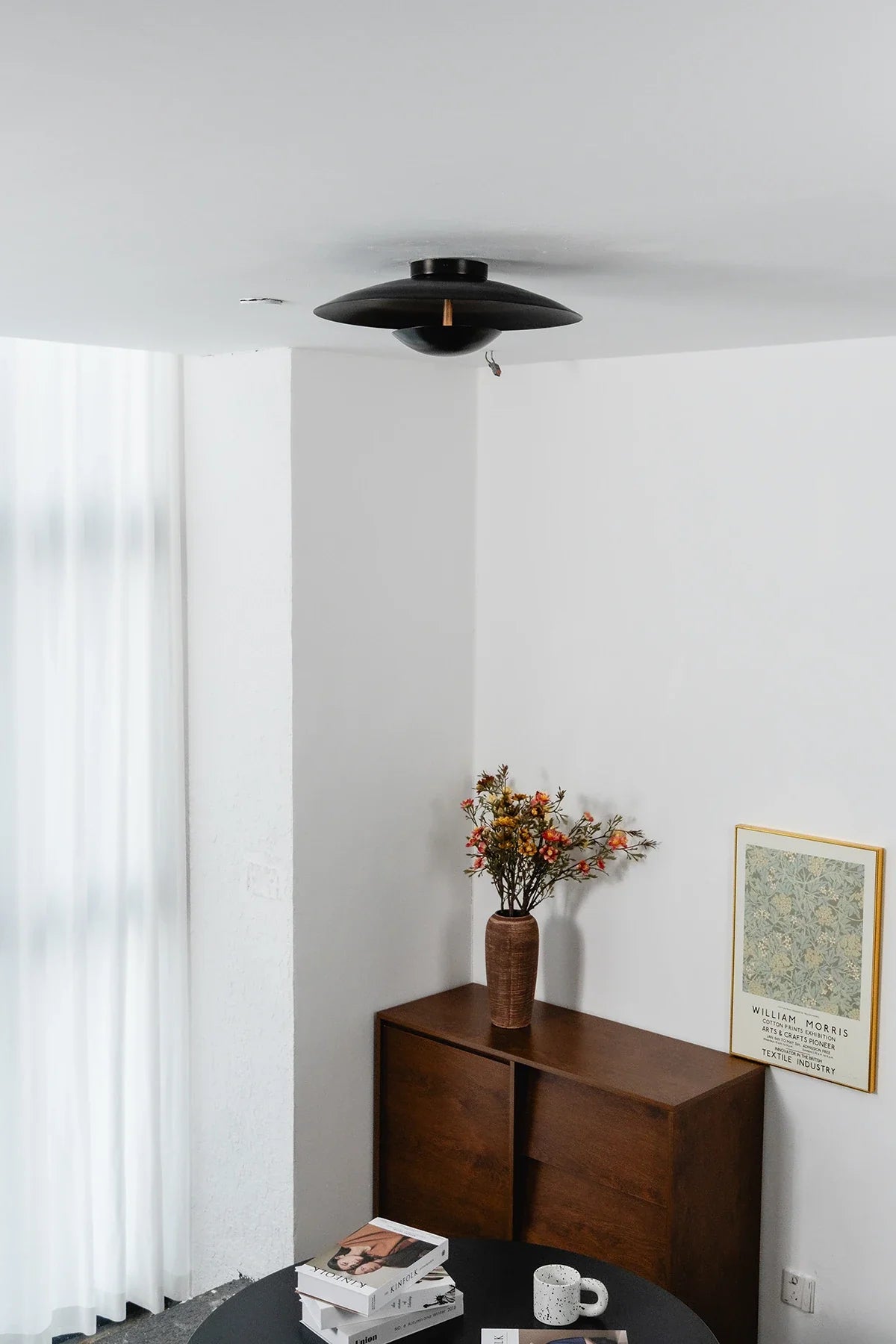 Solen Dish Flush Mount Steel Ceiling Light – Steel detail 10