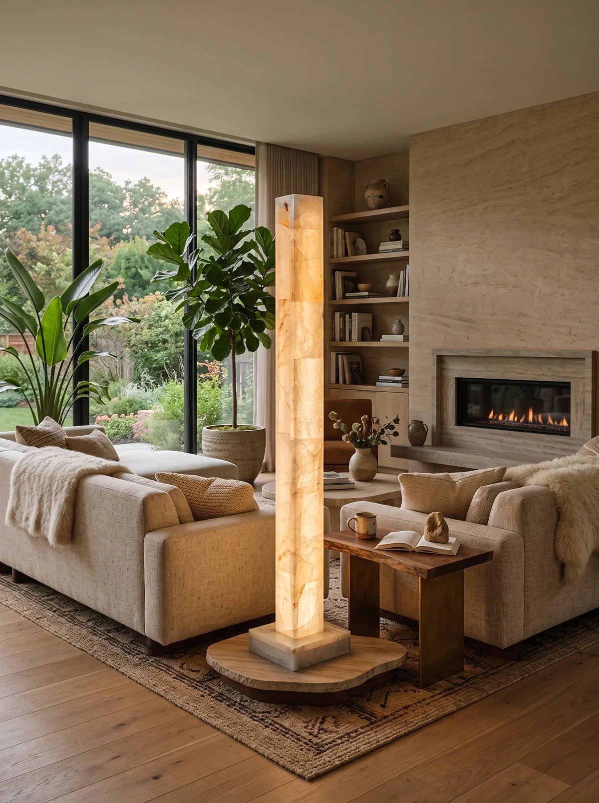 Solenne Alabaster Column Floor Lamp – Alabaster detail 8