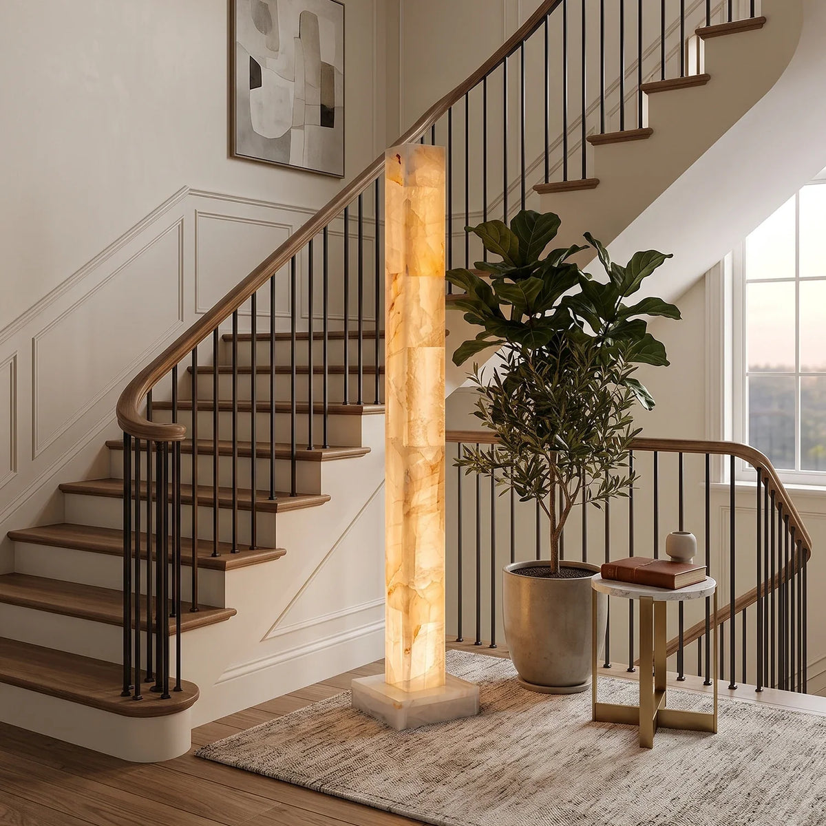 Solenne Alabaster Column Floor Lamp – Alabaster detail 4