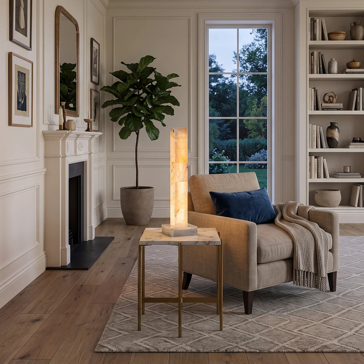 Solenne Alabaster Column Floor Lamp – Alabaster detail 5