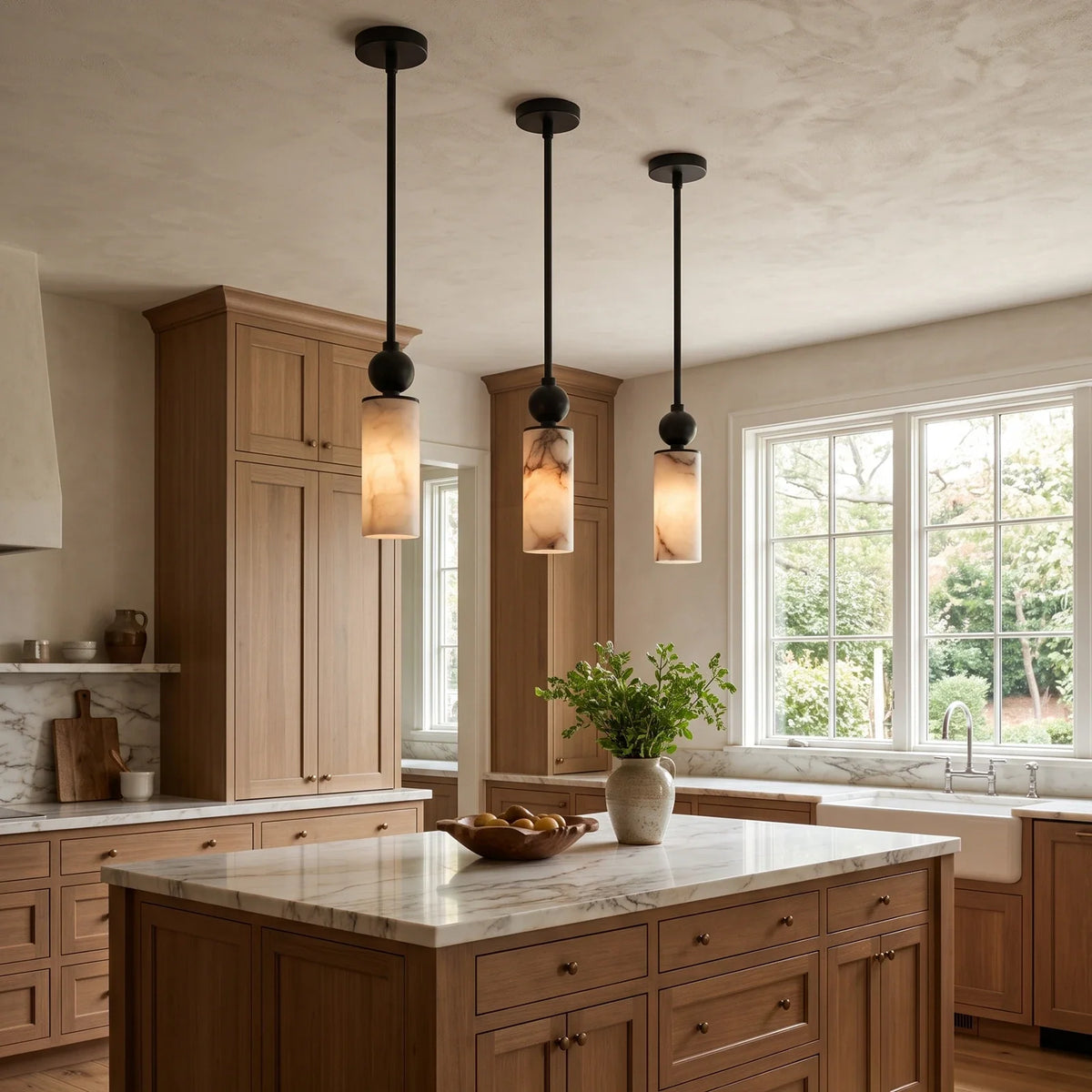 Solenne Alabaster Cylinder Pendant Light – Alabaster detail 4