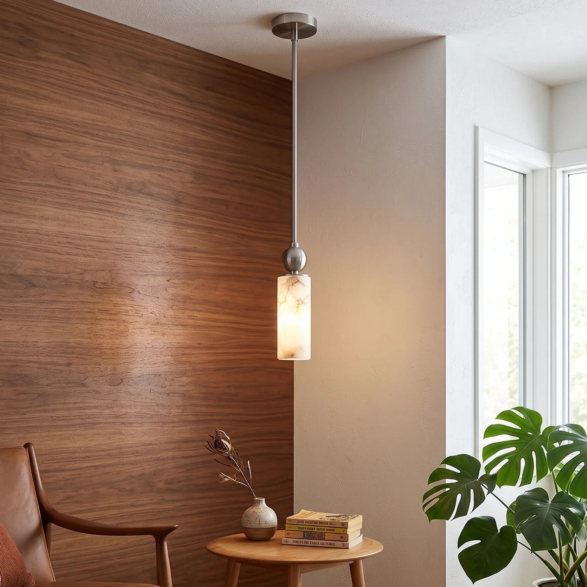 Solenne Alabaster Cylinder Pendant Light – Alabaster detail 2