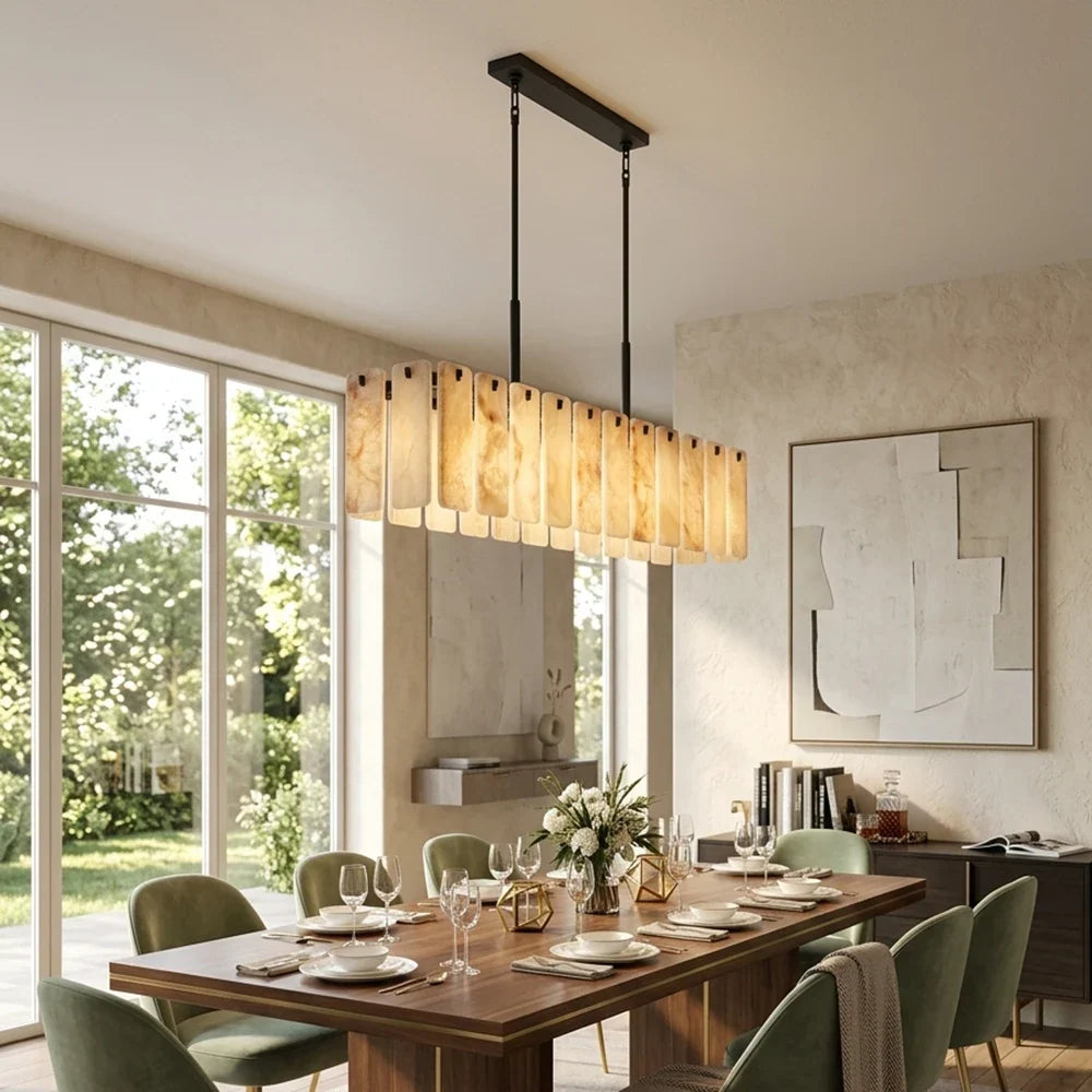 Solenne Alabaster Panel Chandelier – Alabaster detail 9