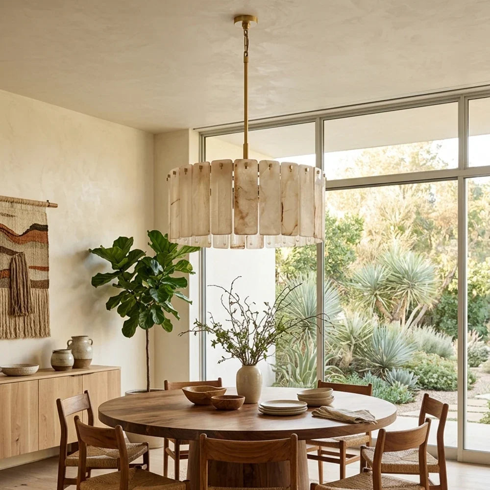Solenne Alabaster Panel Chandelier – Alabaster detail 7