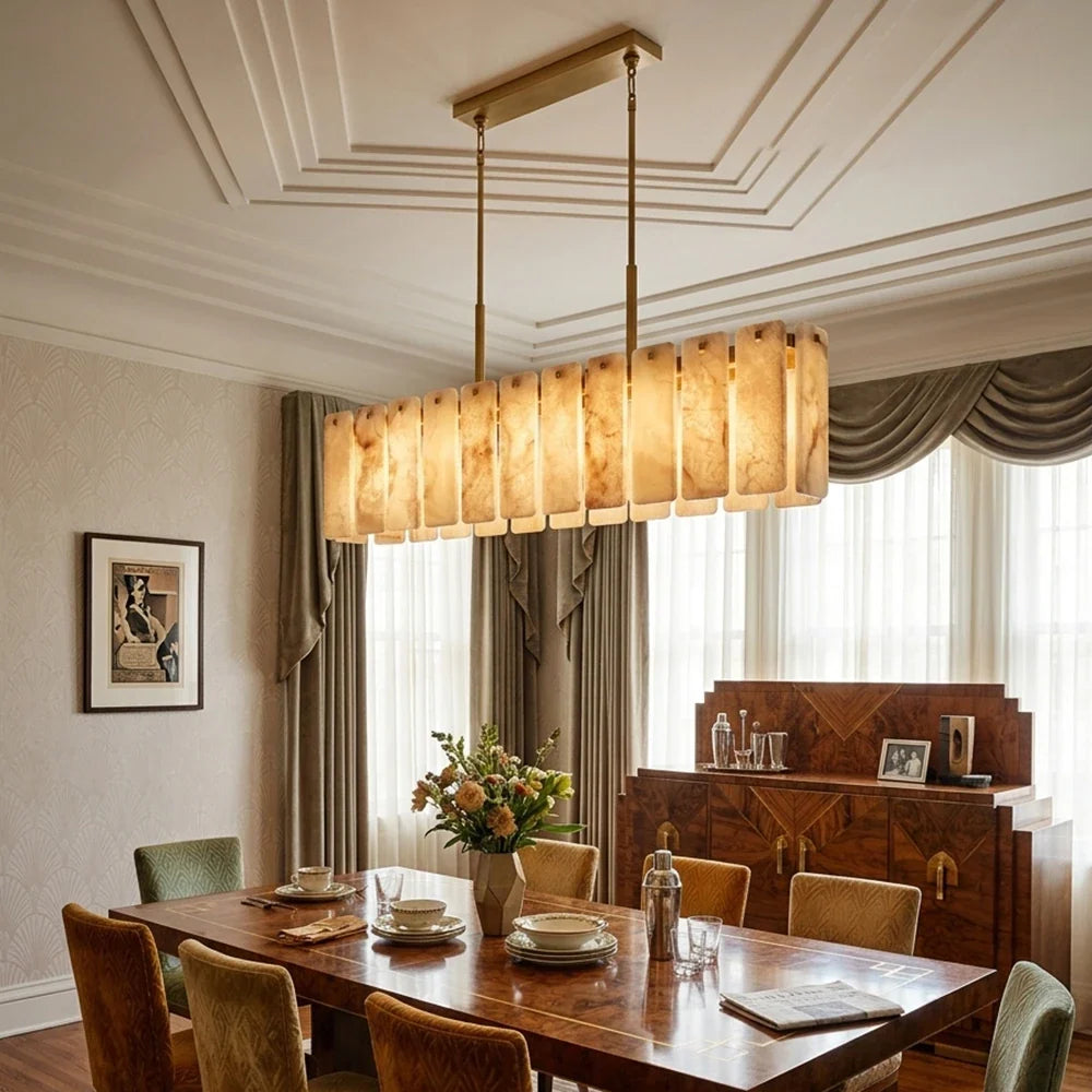 Solenne Alabaster Panel Chandelier – Alabaster detail 6