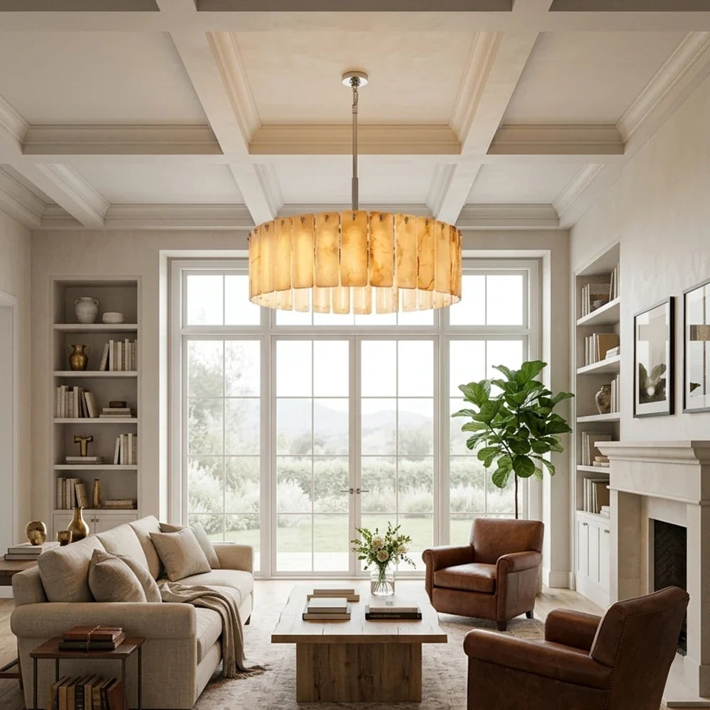 Solenne Alabaster Panel Chandelier – Alabaster detail 4