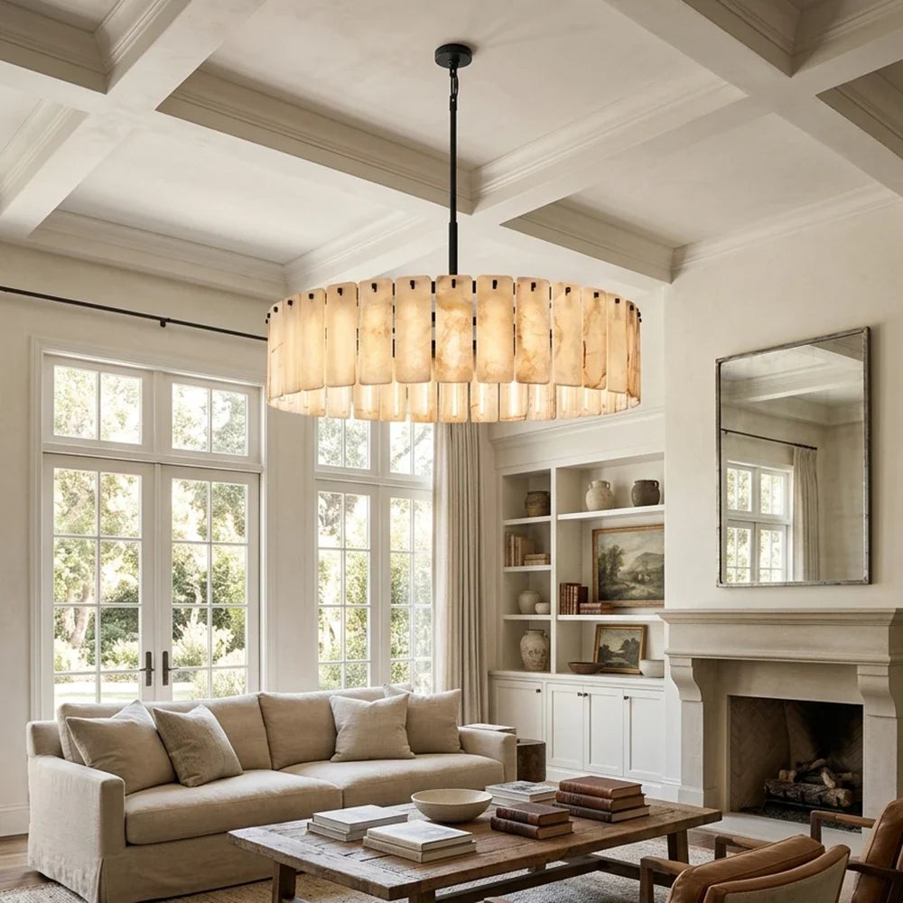 Solenne Alabaster Panel Chandelier – Alabaster detail 8