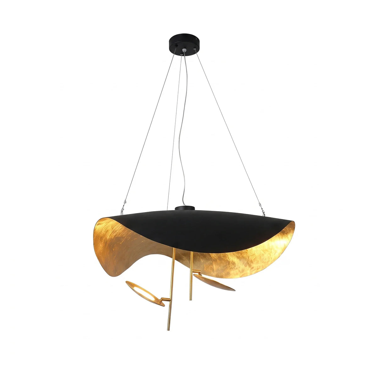 Solenne Gold Leaf Wave Iron Pendant Light