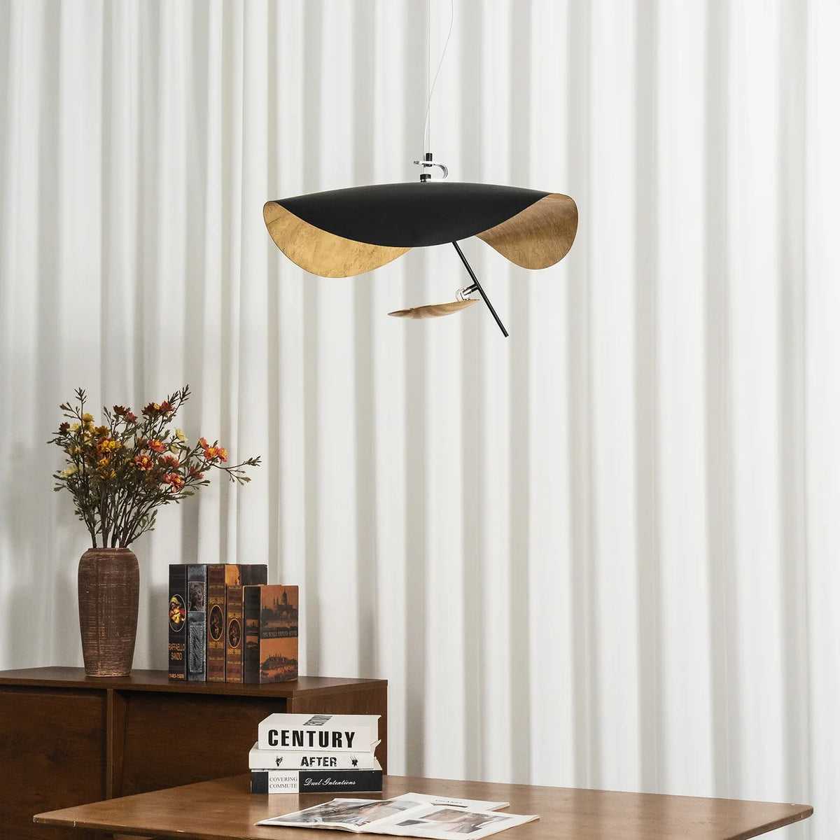 Solenne Gold Leaf Wave Iron Pendant Light – Iron detail 13