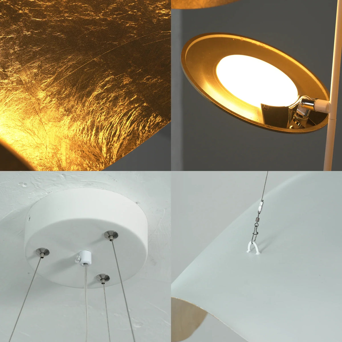Solenne Gold Leaf Wave Iron Pendant Light – Iron detail 17