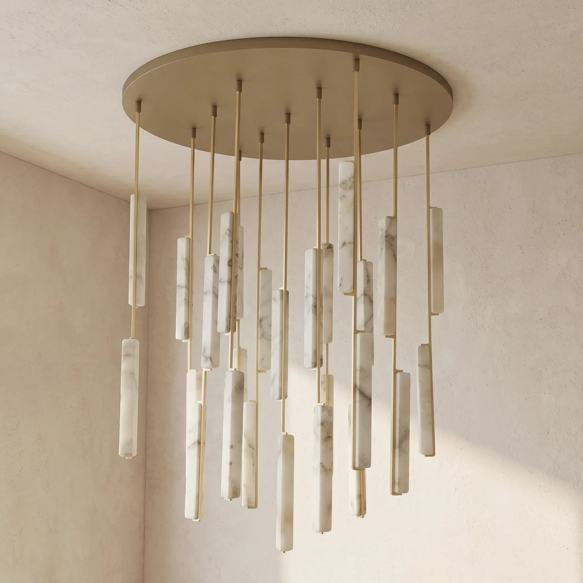 Stalactite Waterfall Linear Alabaster Chandelier – Alabaster detail 27