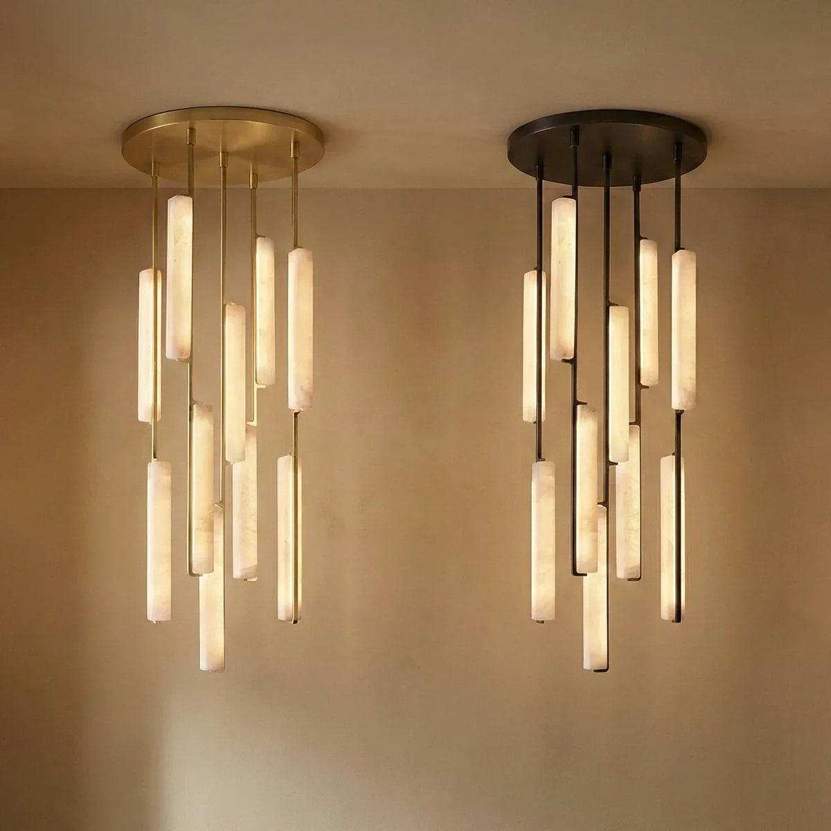 Stalactite Waterfall Linear Alabaster Chandelier – Alabaster detail 23