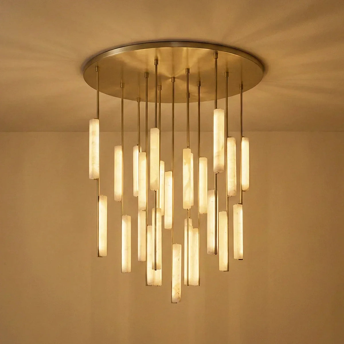 Stalactite Waterfall Linear Alabaster Chandelier – Alabaster detail 26
