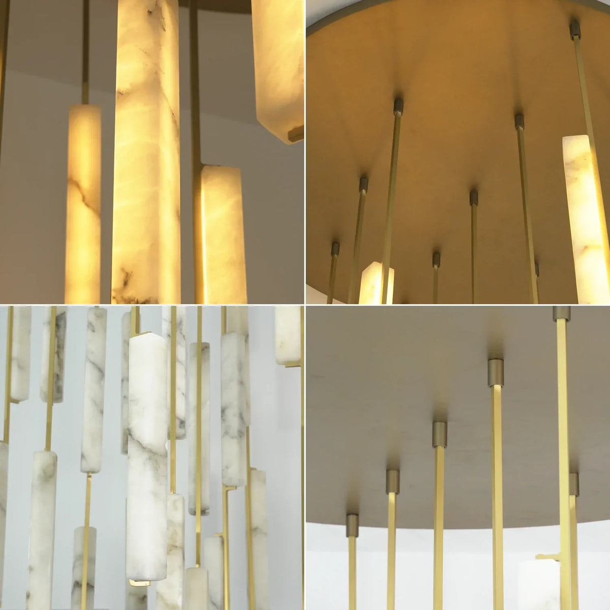 Stalactite Waterfall Linear Alabaster Chandelier – Alabaster detail 15