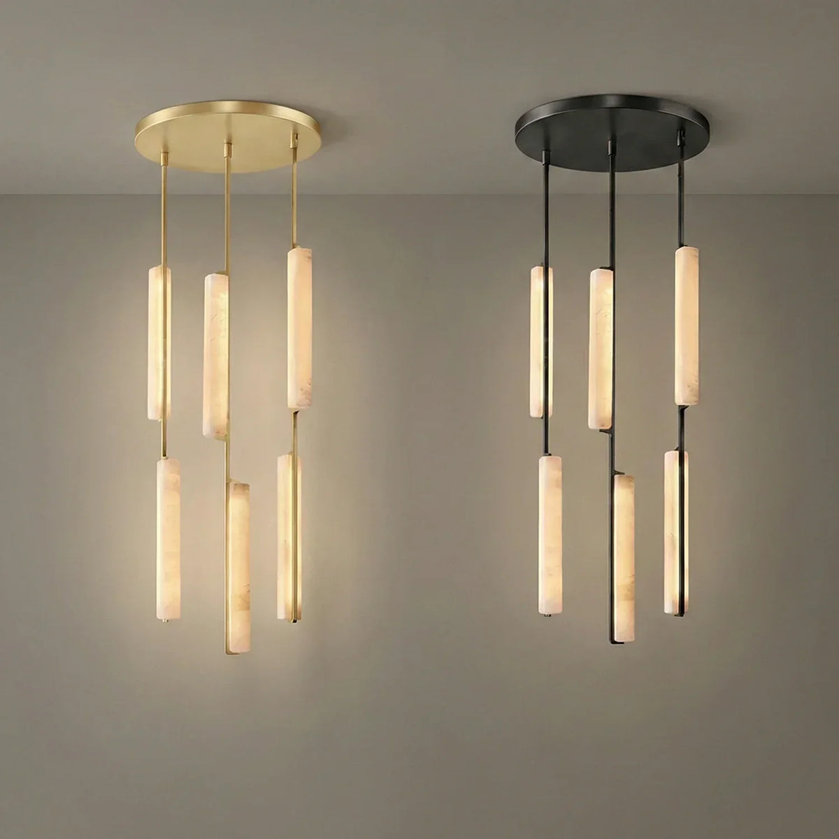 Stalactite Waterfall Linear Alabaster Chandelier – Alabaster detail 22