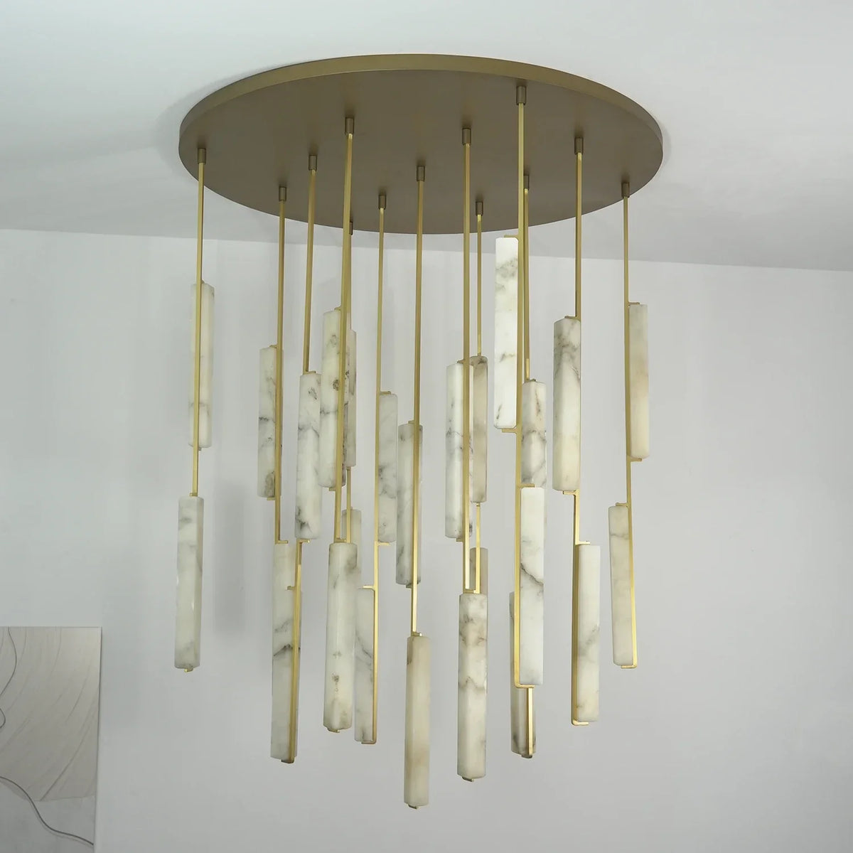 Stalactite Waterfall Linear Alabaster Chandelier – Alabaster detail 18