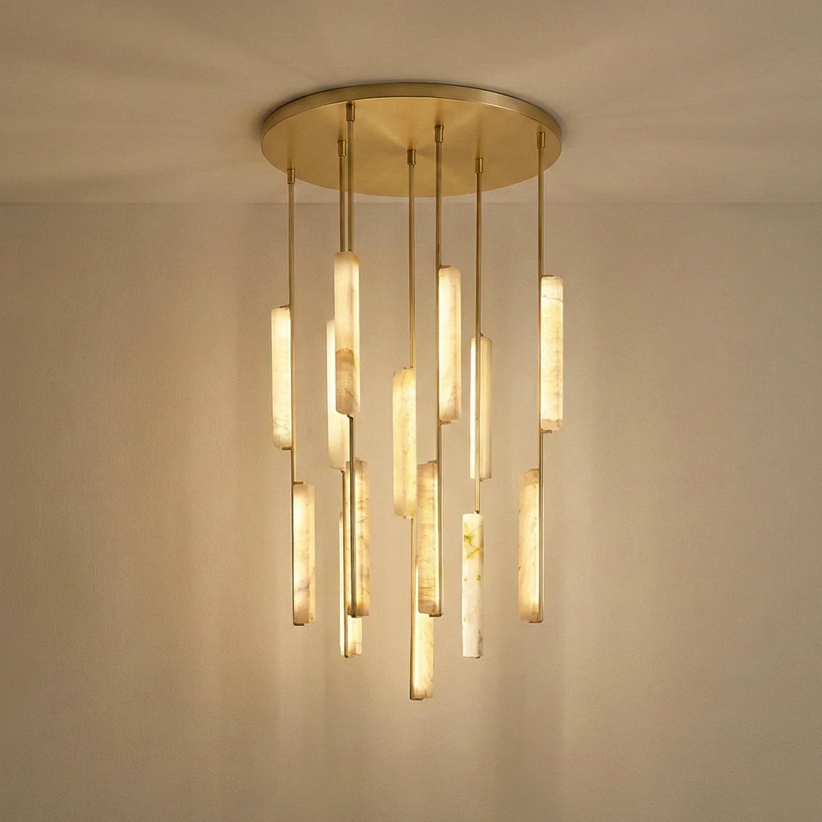 Stalactite Waterfall Linear Alabaster Chandelier – Alabaster detail 24