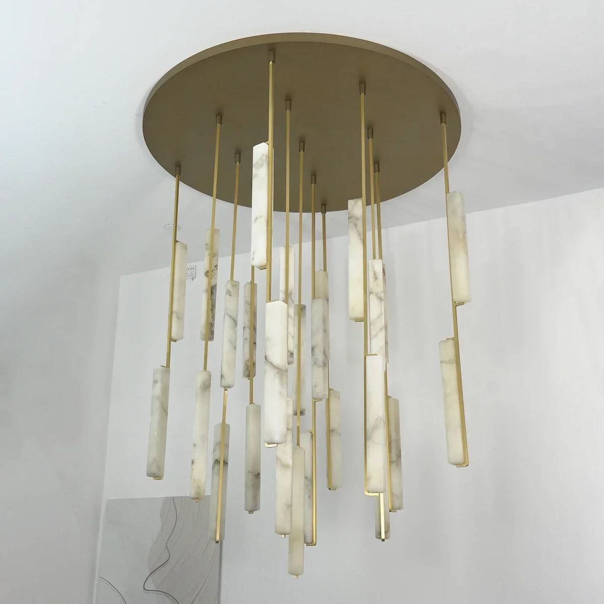 Stalactite Waterfall Linear Alabaster Chandelier – Alabaster detail 20