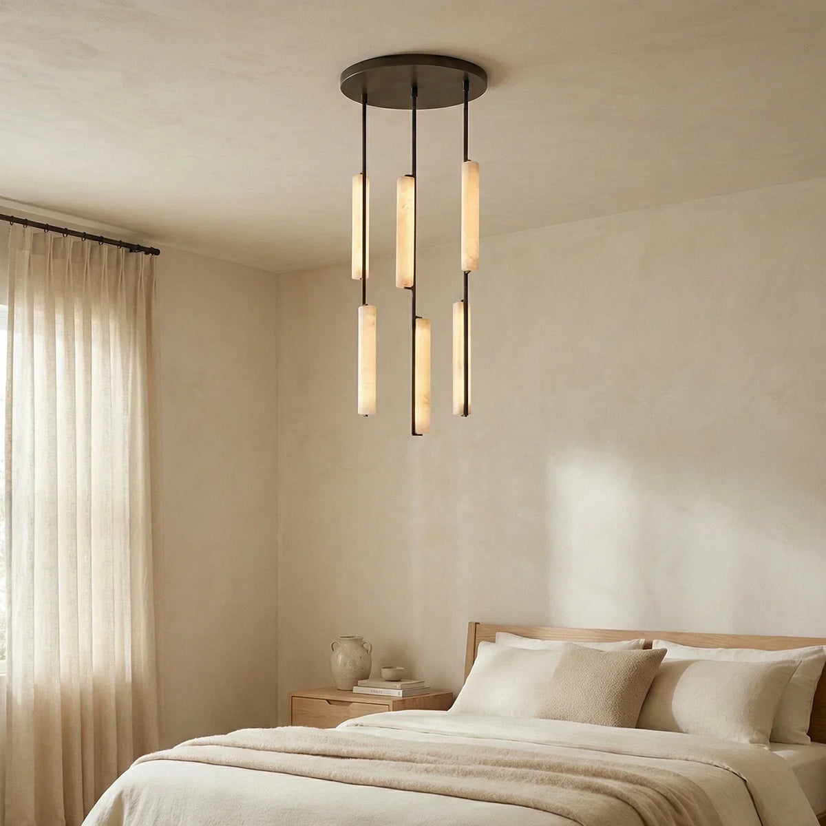 Stalactite Waterfall Linear Alabaster Chandelier – Alabaster detail 9