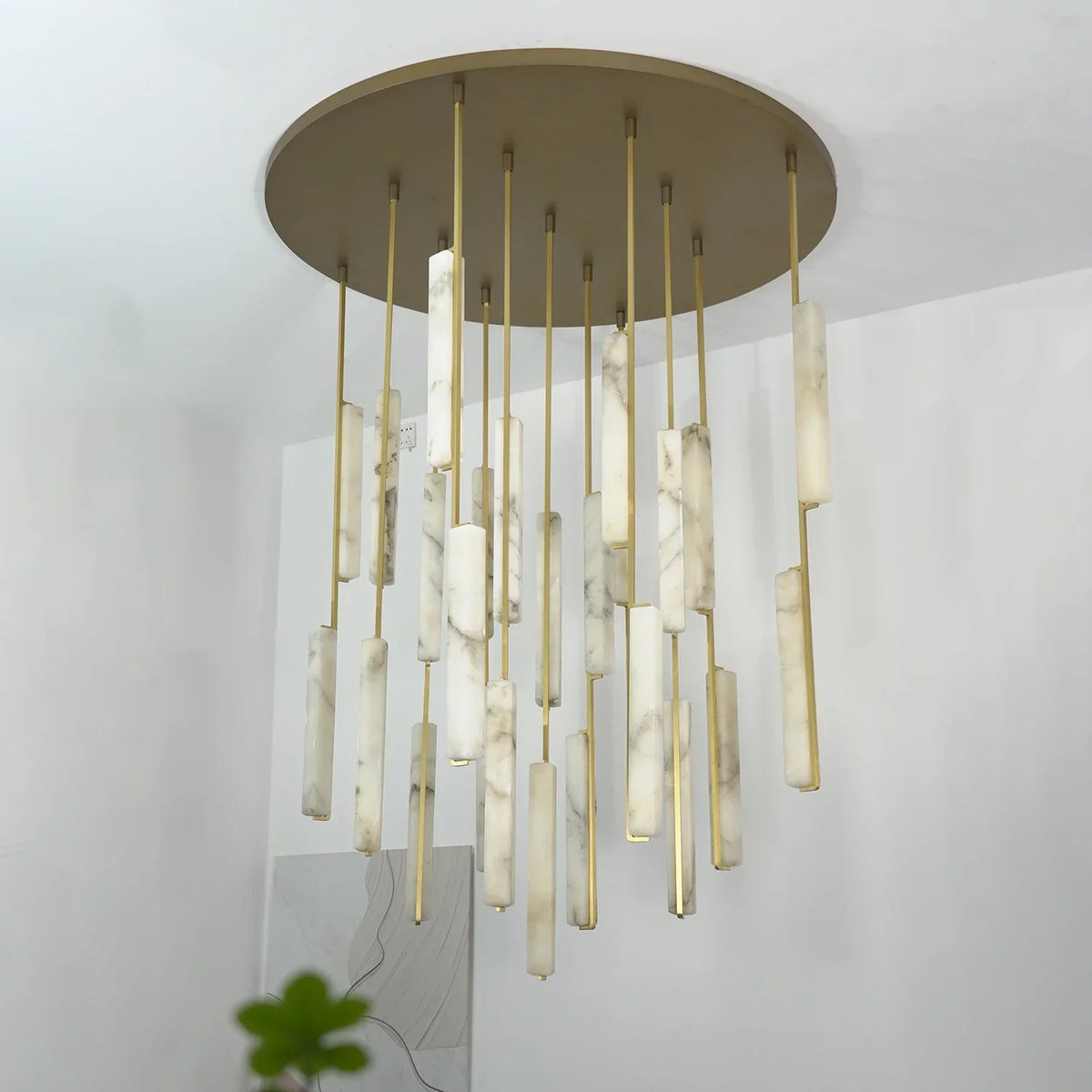 Stalactite Waterfall Linear Alabaster Chandelier – Alabaster detail 19