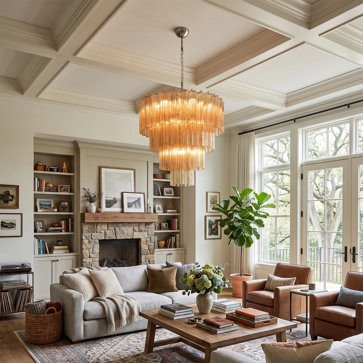 Addis Star-Shaped Glass Tubes Chandelier – Glass detail 6