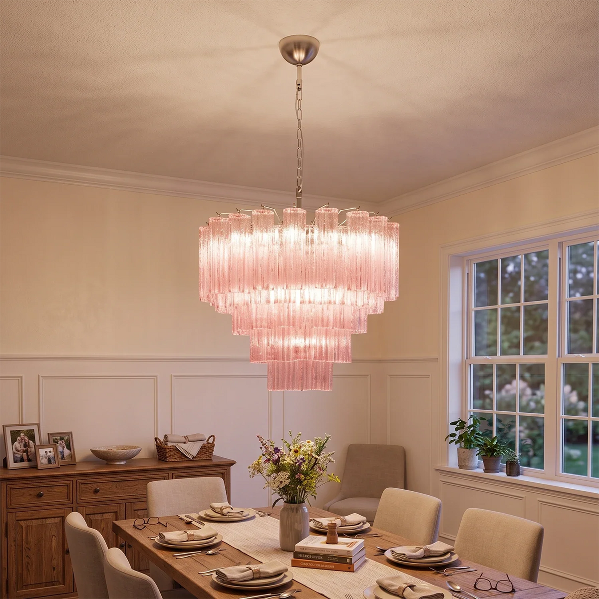 Addis Star-Shaped Glass Tubes Chandelier – Glass detail 4