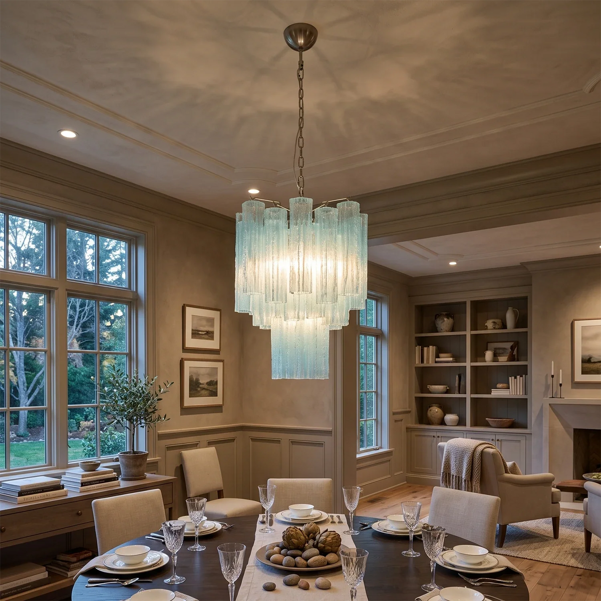 Addis Star-Shaped Glass Tubes Chandelier – Glass detail 7