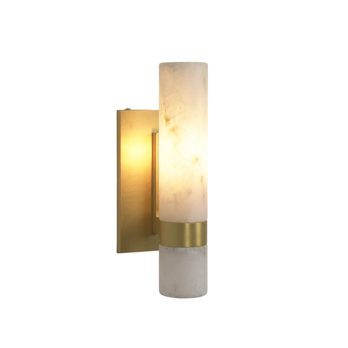Stela Alabaster Cylinder Wall Sconce