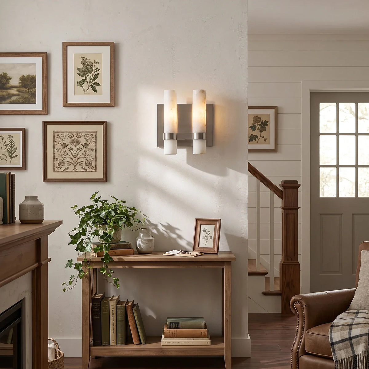 Stela Alabaster Cylinder Wall Sconce – Alabaster detail 4