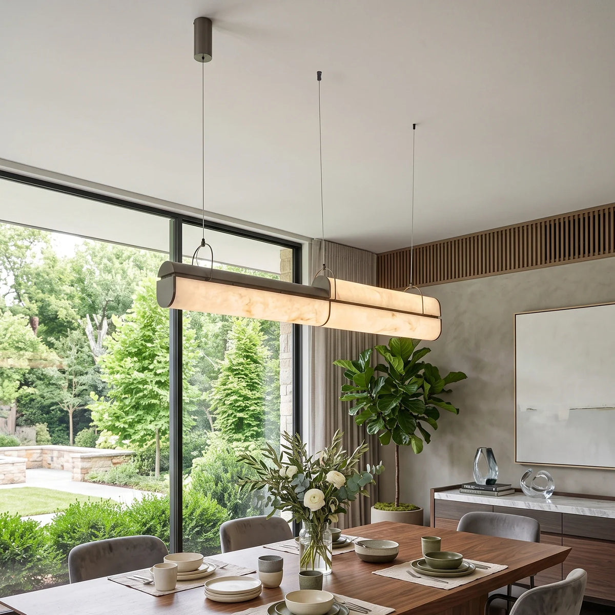 Stelline Alabaster Linear Pendant Light – Alabaster detail 2