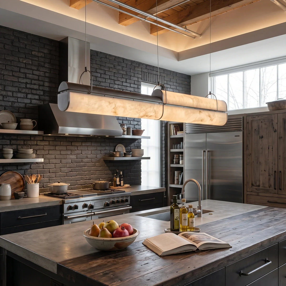 Stelline Alabaster Linear Pendant Light – Alabaster detail 8