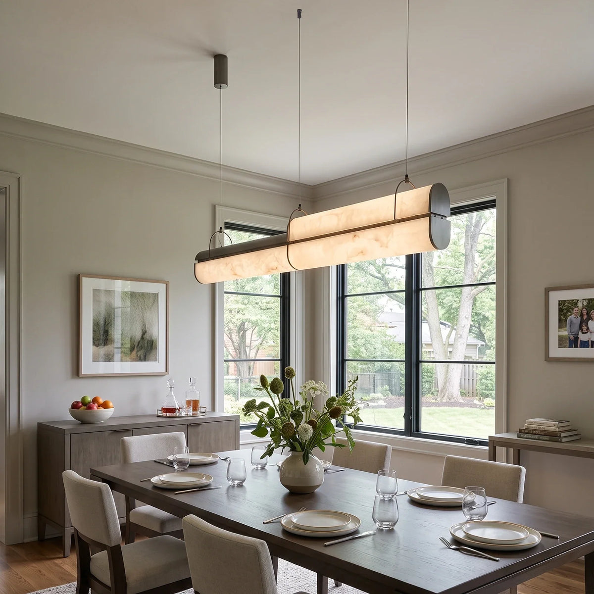 Stelline Alabaster Linear Pendant Light – Alabaster detail 6