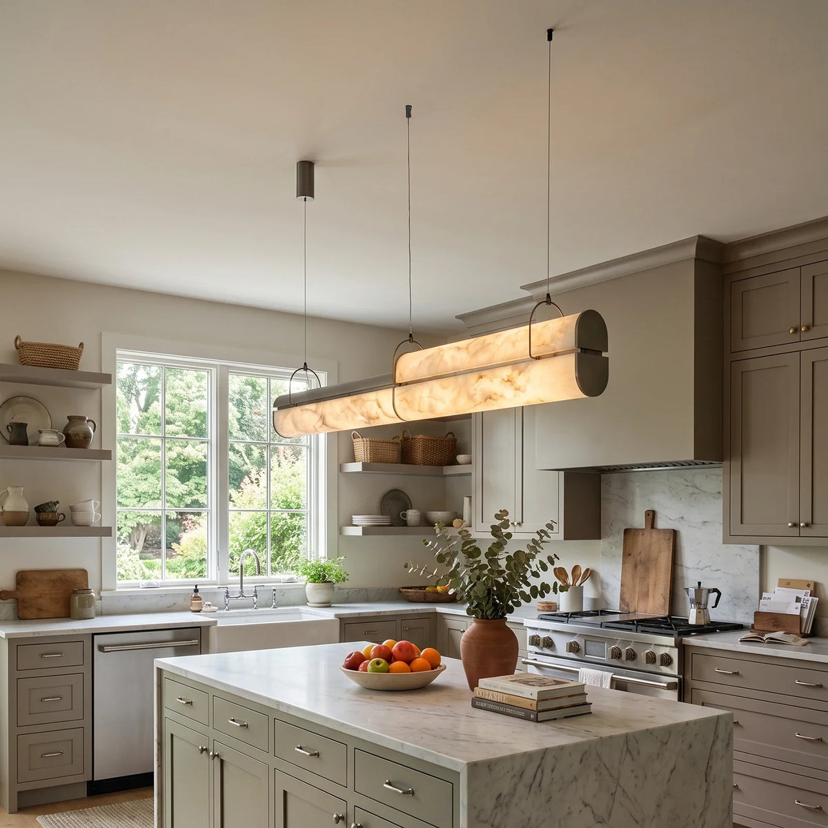 Stelline Alabaster Linear Pendant Light – Alabaster detail 3
